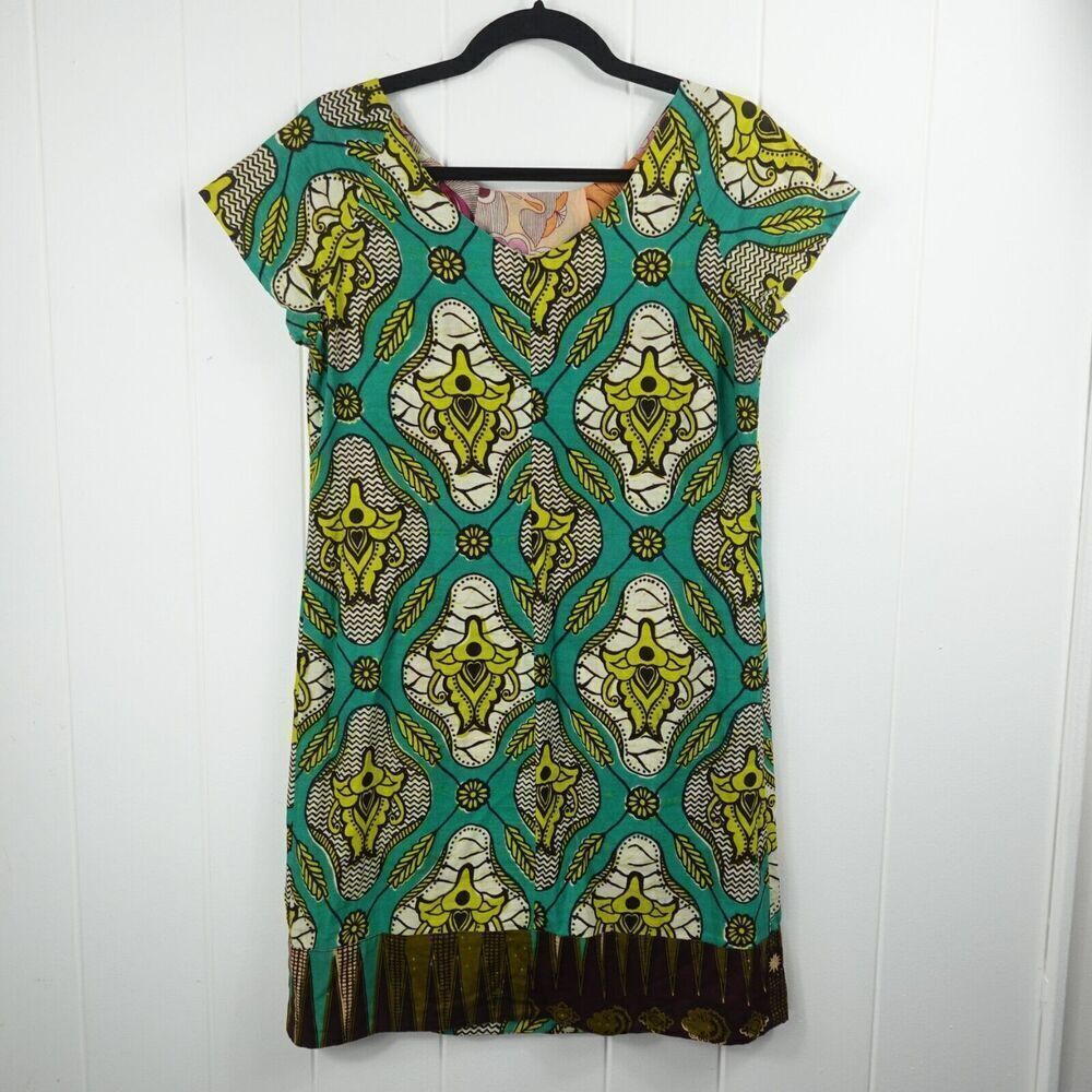 Dema Womens Abstract Floral Cotton Dress Medium